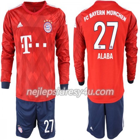 Fotbalový Dres FC Bayern Mnichov Alaba 27 Dětské Domácí 2018/19 Dlouhý Rukáv